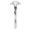 Pompeii3 1ct Diamond Halo Vintage Solitaire Round Cut Intertwined Band 14k White Gold - 3 of 4