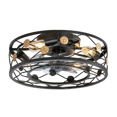 Airsurfer Low Profile 18-Inch Black Enclosed Ceiling Fans with Remote