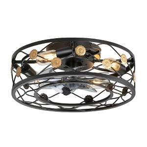 Airsurfer Low Profile 18-Inch Black Enclosed Ceiling Fans with Remote - 1 of 4
