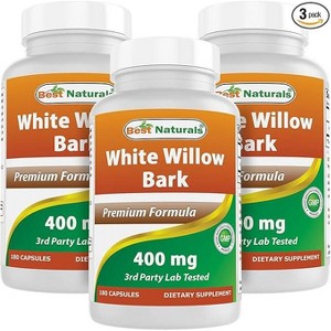 3 Pack Best Naturals White willow bark 400 mg 180 Capsules - 1 of 4