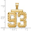 Black Bow Jewelry 14k Yellow Gold, Varsity Collection, Large D/C Pendant Number 93 - 2 of 3