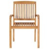 vidaXL Stacking Patio Dining Chairs 2 pcs Solid Teak Wood - 2 of 4