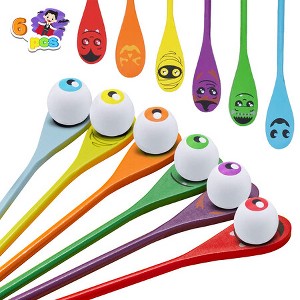 Joyfy 6 Pcs Halloween Egg and Spoon Race Game Set(6 Eyeballs and Spoons),Halloween Party Favor Supplies,Classroom Activities,Games for Kids Adults - 1 of 1