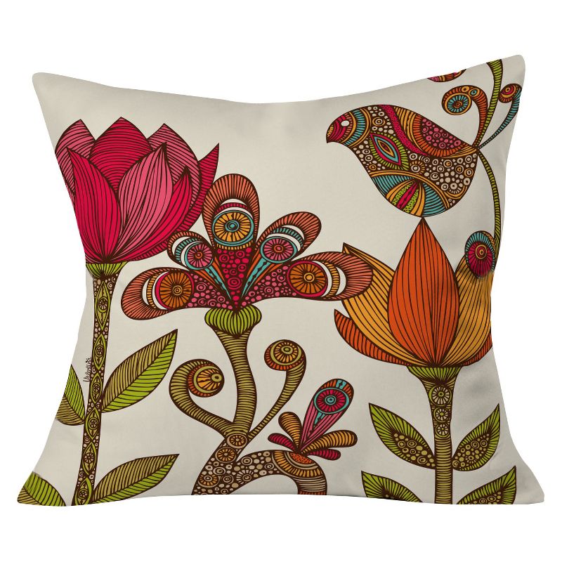 Pink Valentina Ramos In The Garden Throw Pillow (20&#34;x20&#34;) - Deny Designs, 1 of 6