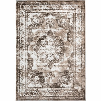 Sofia Light Brown Rectangular Synthetic Indoor Area Rug