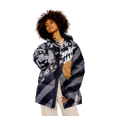 Members Only - Women's Space Jam Puffer Oversized Jacket - Black