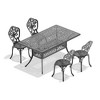 5-Piece Outdoor Dining Set, Black Cast Aluminum Rectangle Table with Umbrella Hole and 4 Chairs - 4 of 4