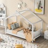 COWLOWN Twin House Platform Bed with Roof Design, Wooden Playful Bed Frame with Headboard & Footboard for Kids - 4 of 4