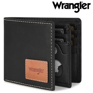 Wrangler Men’s Bifold Wallet Genuine Leather Branded Wallet, RFID Blocking, Casual Everyday 10-20 Cards Purse with AirTag Holder, Men's Accessories - 1 of 4