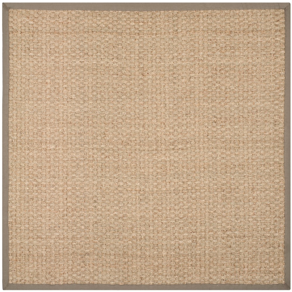  Solid Loomed Square Area Rug Natural/Gray