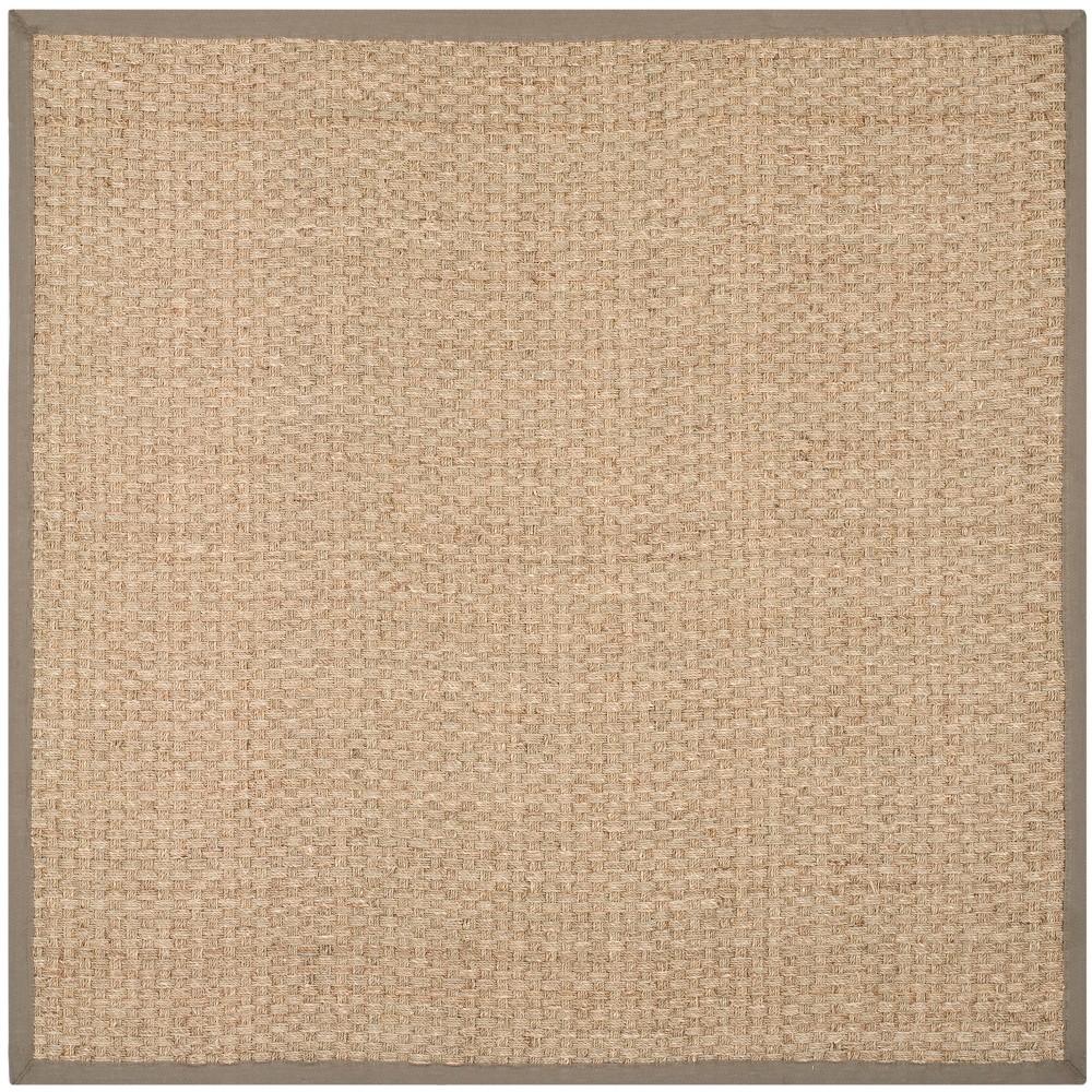 7'x7' Solid Loomed Square Area Rug Natural/Gray - Safavieh
