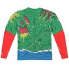 Men's Gross Zombie Front Back Print Long Sleeve Costume T-Shirt - 3 of 4