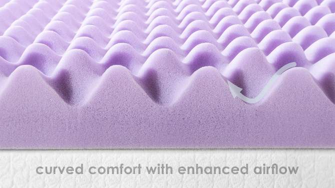 Mellow Egg Crate Memory Foam Lavender Infusion 3" Mattress Topper, 5 of 6, play video