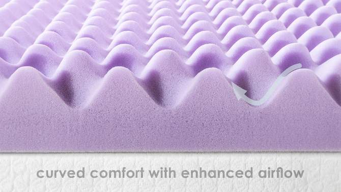 Mellow Egg Crate Memory Foam Lavender Infusion 3" Mattress Topper, 6 of 7, play video