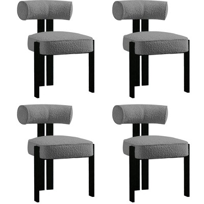 Upholstered Dining Chairs,Modern Boucle  Dining Room Chairs with  Ergonomic Curved Back , Comfortable Kitchen Chairs