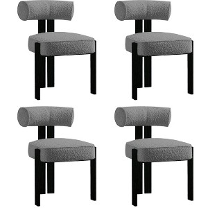 Upholstered Dining Chairs,Modern Boucle  Dining Room Chairs with  Ergonomic Curved Back , Comfortable Kitchen Chairs - 1 of 4