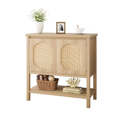 Farmhouse Console Table, Sofa Table with 2-Door, Entryway Table with Storage Shelf, Hallway Table, Coffee Bar