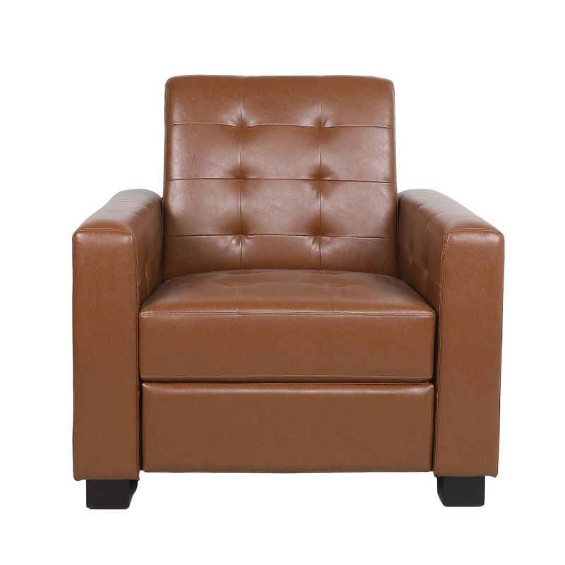 Craigue Contemporary Tufted Faux Leather Pushback Recliner - Christopher Knight Home, 1 of 11