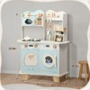Karl Home Wooden Play Kitchen With Coffee Maker, Toy Washing Machine, Oven, Microwave & Cooking Set Accessories - 3 of 4