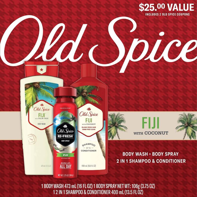 Old Spice Fiji Holiday Gift Set Pack - 3ct, 4 of 7