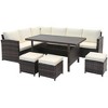 Tangkula 7PCS Wicker Patio Conversation Furniture Set Sectional Sofa Set w/ White Cushions - 2 of 4
