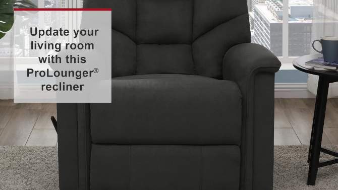 Wall Hugger Microfiber Recliner Chair -  ProLounger, 2 of 8, play video