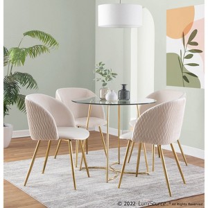 Set of 2 Fran Pleated Waves Dining Chairs - Lumisource - 1 of 4