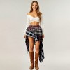 Anna-Kaci Women's Asymmetric Plaid Mini Skirt with Layered Ruffle Details and Draped Handkerchief Hem Design - 2 of 4
