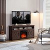 Farmhouse TV Stand, TV Stand Fireplace, TV Stand For 65 Inch TV, With Open Shelves And Closed Cabinets-Cuddlewood - 2 of 4