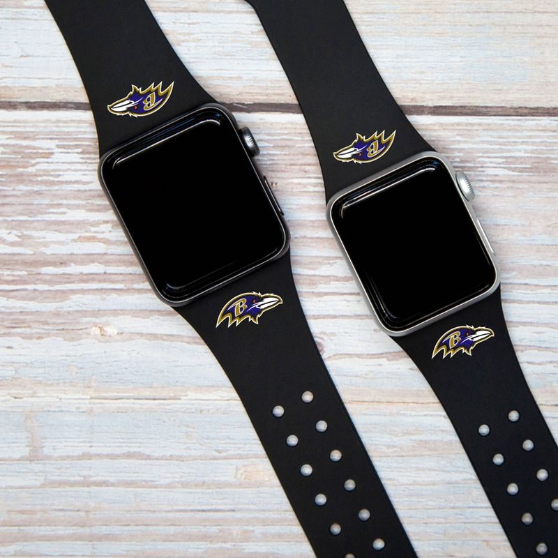 NFL Baltimore Ravens Apple Watch Compatible Silicone Band - Black
, 3 of 4