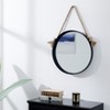 Danya B 18in Black Iron Framed Round Accent Mirror with Hanging Rope - 3 of 4