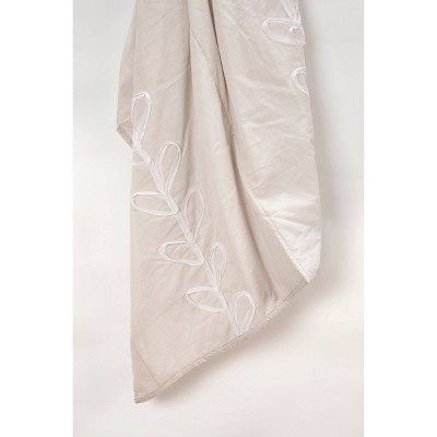 50"x60" Floral Throw Blanket White - Rizzy Home