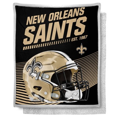 NFL New Orleans Saints New School Mink Sherpa Throw Blanket