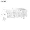 U-Style Wooden Storage Cabinet Sideboard with 4 Doors, Perfect for Hallway, Entryway, and Living Room, Includes Adjustable Shelf - 4 of 4