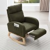 Upholstered Accent Chair Recliner Chair Leisure Nursery Rocking Chair Reading Chiar with Adjustable Footstool & Side Pocket - ModernLuxe - 2 of 4