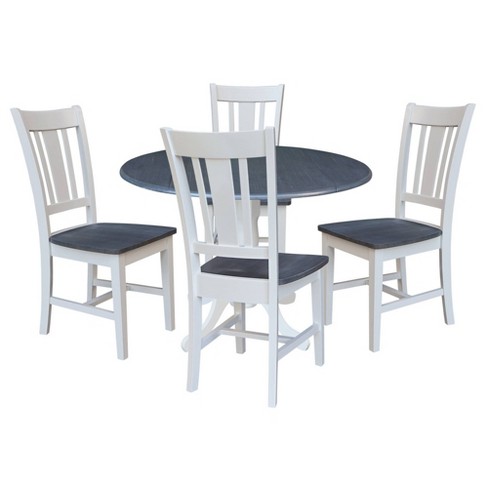 42" Jaylen Dual Drop Leaf Dining Table with 4 Splat Back Chairs - International Concepts: Compact, Hardwood - image 1 of 4