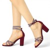 Allegra K Women's Rhinestones Crisscross Strap Strappy Chunky Heel Sandals - 2 of 4