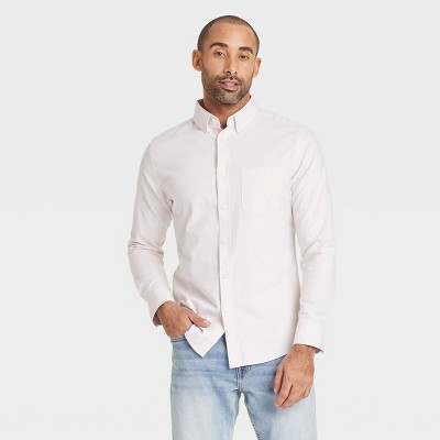 Men's Long Sleeve Poplin Shirt - Goodfellow & Co™ Pink