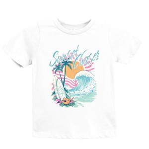 The Juniper Shop Sunset Chaser Waves Youth Short Sleeve Tee - S - White - 1 of 4