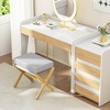 Folding Rectangle Standard Tufted Upholstered Ottoman Stool With Solid Wood Legs - 2 of 4