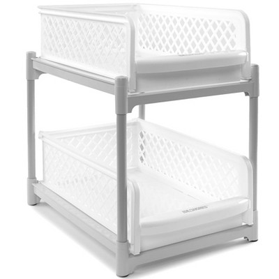 IdeaWorks Sliding Cabinet Baskets - White 9 inch 3 Pieces