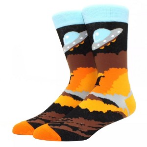 Alien UFO over Mars Socks from Sock Panda (Men's Sizes, Adult Large) - 1 of 3