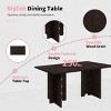 Walnut Farmhouse Dining Set for 6 - Solid Rubber Wood Table with 4 Upholstered Chairs & 1 Bench-Tanpinhause - 4 of 4