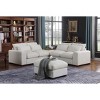TiramisuBest Dark Gray Linen Blend Sectional Sofa with 2 Ottomans, Modular 3-Piece Sofa Set for Living Room, Lounge, or Family Room - 4 of 4