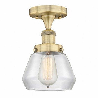 Fulton - 1 Light Semi-Flush Mount In Industrial Style-8.25 Inches Tall and 6.5 Inches Wide