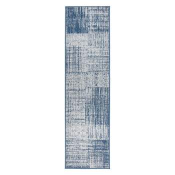 World Rug Gallery Contemporary Distressed Boxes Weather Resistant Reversible Indoor/Outdoor Area Rug