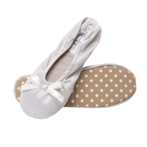 Jessica Simpson Womens Satin Ballerina Yoga Slipper With Bow