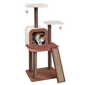 Two by Two Ann Arbor - Beige Scratching Post Cat Furniture - 53.4 in. Tall - 1 of 4