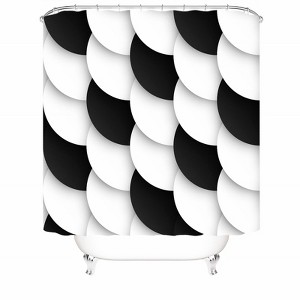 Black And White Scales Shower Curtains for Bathroom Waterproof Fabric Bath Curtain Durable Soft Stylish Bathroom Decor 72x72 Inch - 1 of 1