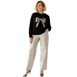 ellos Embellished Eyelash Pullover Sweater - 1 of 4